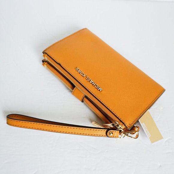 Michael Kors Jet Set Double Zip Wristlet Yellow - Picture 3 of 7